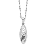 Scrolled Hearts Ash Holder 18 inch Necklace Charm Pendant in Real 925 Sterling Silver