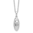 Scrolled Hearts Ash Holder 18 inch Necklace Charm Pendant in Real 925 Sterling Silver