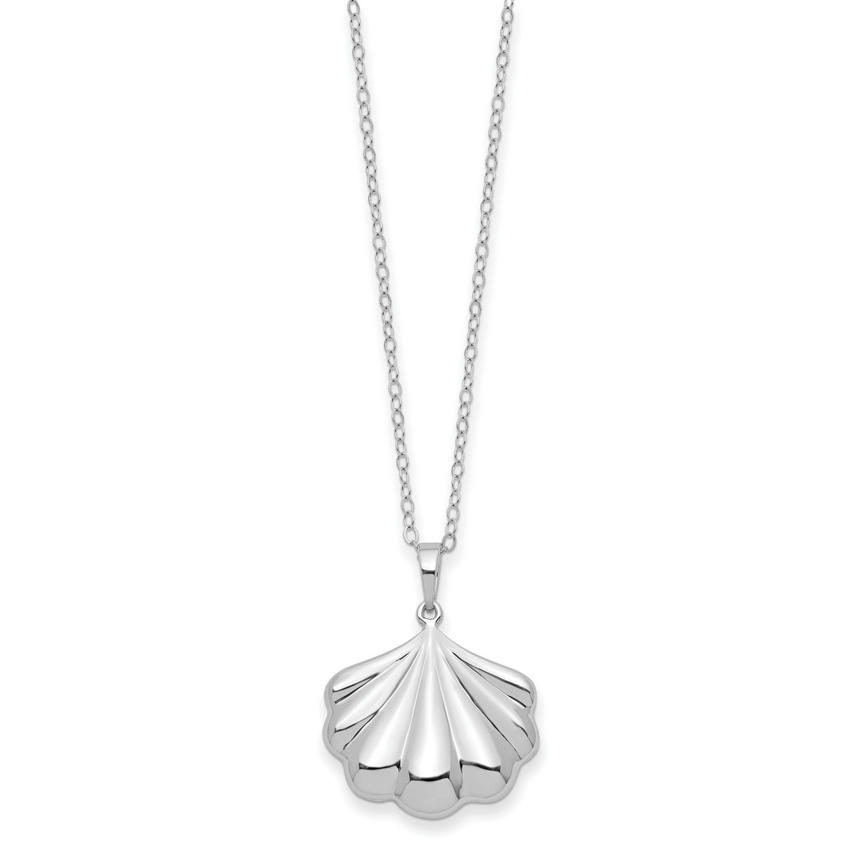 Shell Ash Holder 18 inch Necklace Charm Pendant in Real 925 Sterling Silver