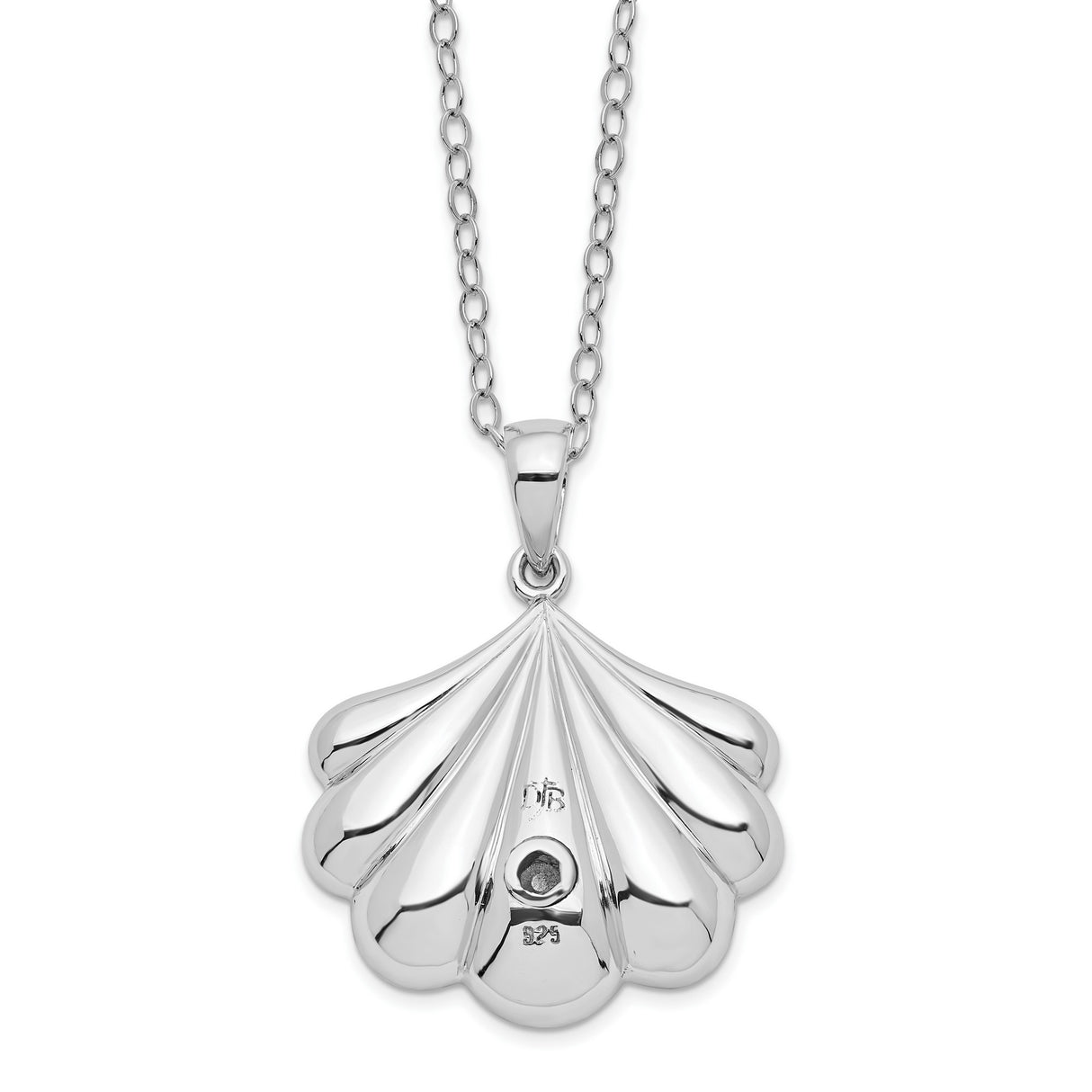 Shell Ash Holder 18 inch Necklace Charm Pendant in Real 925 Sterling Silver