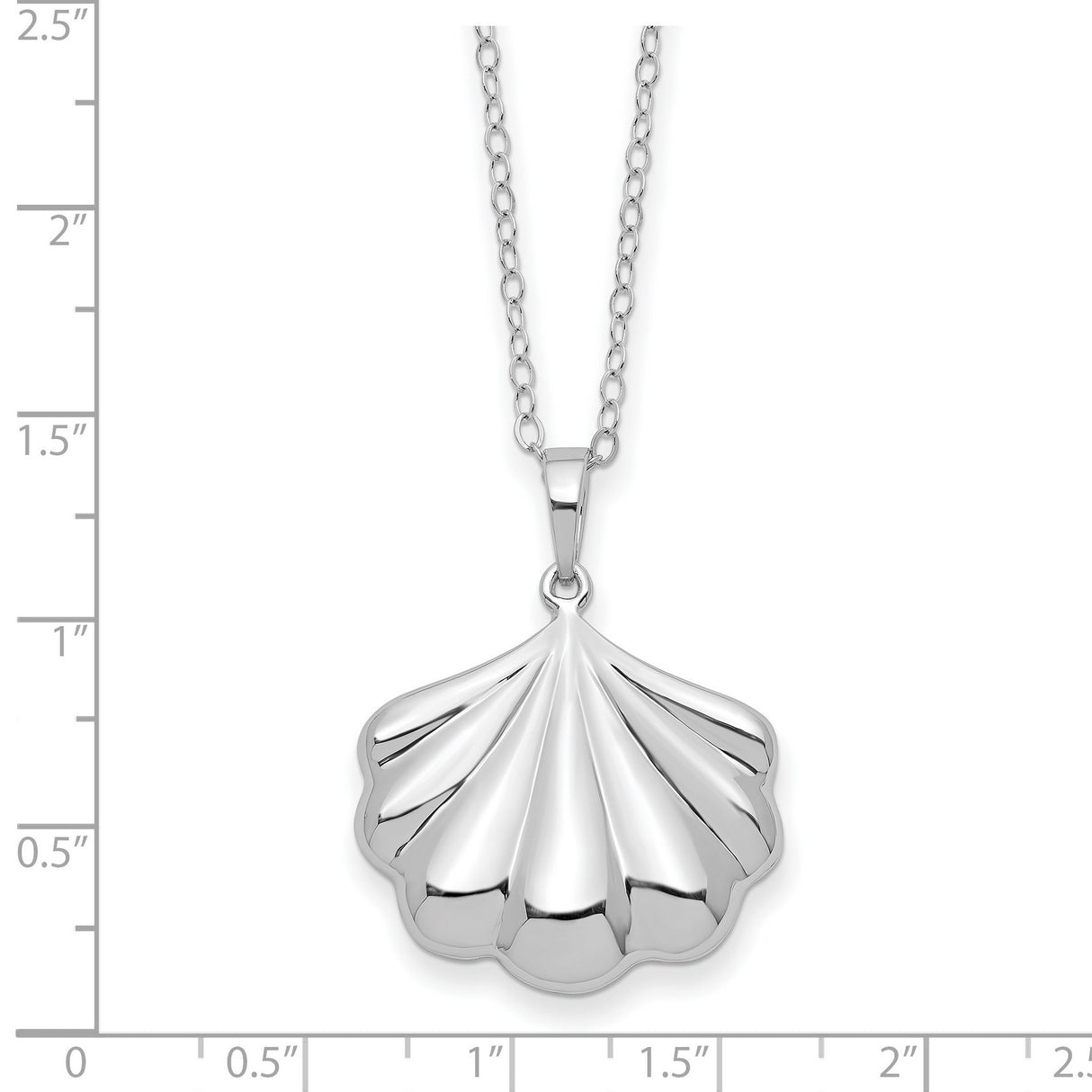 Shell Ash Holder 18 inch Necklace Charm Pendant in Real 925 Sterling Silver