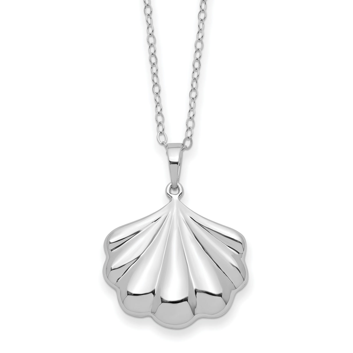 Shell Ash Holder 18 inch Necklace Charm Pendant in Real 925 Sterling Silver