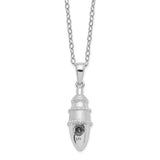 Beaded Bulb Shaped Ash Holder 18 inch Necklace Charm Pendant in Real 925 Sterling Silver