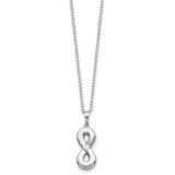 CZ Infinity Ash Holder 18 inch Necklace Charm Pendant in Real 925 Sterling Silver