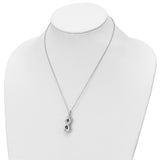 CZ Infinity Ash Holder 18 inch Necklace Charm Pendant in Real 925 Sterling Silver