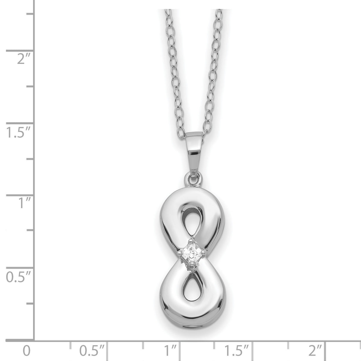 CZ Infinity Ash Holder 18 inch Necklace Charm Pendant in Real 925 Sterling Silver