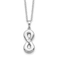 CZ Infinity Ash Holder 18 inch Necklace Charm Pendant in Real 925 Sterling Silver
