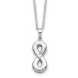 CZ Infinity Ash Holder 18 inch Necklace Charm Pendant in Real 925 Sterling Silver