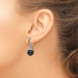 14k Two-Tone Yellow Gold Dangle Earrings with Black Onyx Beads, Beaded Drop Design