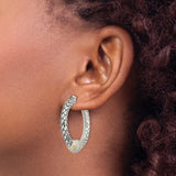 14k Yellow Gold Hoop Earrings with Diamond Pavé Center Bead and Braided Two-Tone Design