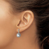 14k Two-Tone Yellow Gold Drop Earrings with White Topaz, Vintage Filigree, Floral Accents