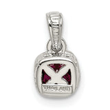 14k Two-Tone Gold Pendant with Ruby in Bezel Setting, Minimalist Jewelry for Women