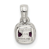 14k Two-Tone Gold Pendant with Cushion Cut Amethyst, Textured Silver Bail