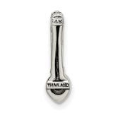 14k and Sterling Silver Charm Bead with Pink Tourmaline, Rope Pattern Dangle Design