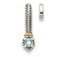 14k Two-Tone Gold Hoop Earrings with Aquamarine, Braided Design, Textured Modern Style