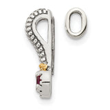 14k Two-Tone Gold and Sterling Silver Pendant with Lab Created Ruby and Braided Twist Design