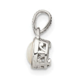 14k Two Tone Gold and Sterling Silver Pendant with Cushion Cut Opal, Minimalist Modern Design