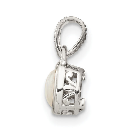 14k Two Tone Gold and Sterling Silver Pendant with Cushion Cut Opal, Minimalist Modern Design