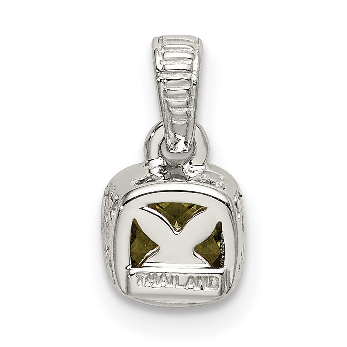 Gold Plated Peridot Charm Pendant in Real 14k Multi-Tone Gold