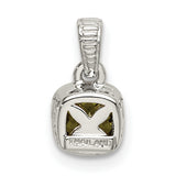 Gold Plated Peridot Charm Pendant in Real 14k Multi-Tone Gold