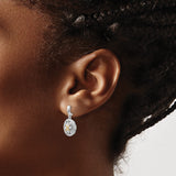 14k Yellow Gold and Sterling Silver Drop Earrings with Diamond, Floral Filigree Vintage Design