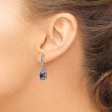 14k Yellow Gold and Sterling Silver Drop Earrings with Amethyst, Rope and Beaded Accents
