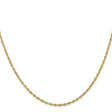 14K Yellow Gold 1.85 mm Rope Chain Necklace, Polished
