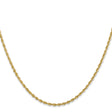 14K Yellow Gold 2 mm Rope Chain Necklace, Polished