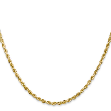 14K Yellow Gold 2.75 mm Rope Chain Necklace, Polished
