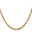 14K Yellow Gold 4 mm Rope Chain Bracelet, Polished