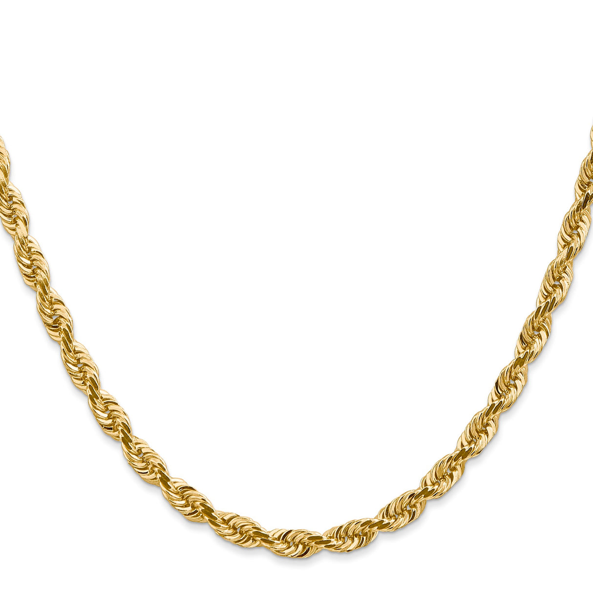 14K Yellow Gold 4.5 mm Rope Chain Bracelet, Polished