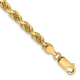 14K Yellow Gold 4.5 mm Rope Chain Bracelet, Polished detail view