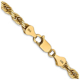 14K Yellow Gold 5 mm Rope Chain Bracelet, Polished