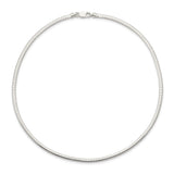 925 White Gold 3 mm Polished Chain Necklace