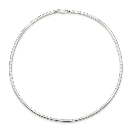 925 White Gold 3 mm Polished Chain Necklace