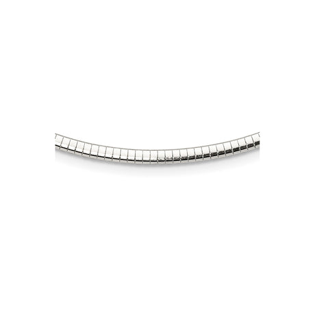925 White Gold 3 mm Polished Chain Necklace alternate angle
