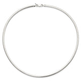 925 White Gold 3 mm Polished Chain Necklace detail view