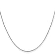 925 White Gold 0.95 mm Box Chain Necklace, Polished