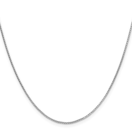 925 White Gold 0.95 mm Box Chain Necklace, Polished