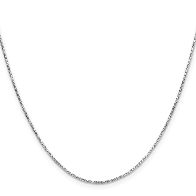925 White Gold 0.95 mm Box Chain Necklace, Polished