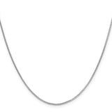 925 White Gold 0.95 mm Box Chain Necklace, Polished