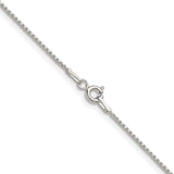 925 White Gold 0.95 mm Box Chain Necklace, Polished alternate angle