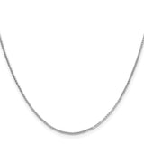 925 White Gold 0.95 mm Box Chain Necklace, Polished