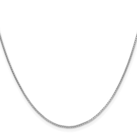 925 White Gold 0.95 mm Box Chain Necklace, Polished