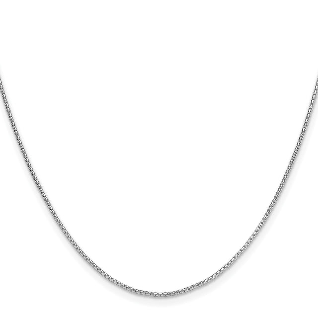 925 White Gold 0.95 mm Box Chain Necklace, Polished
