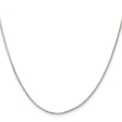 925 White Gold 1.1 mm Box Chain Necklace, Polished