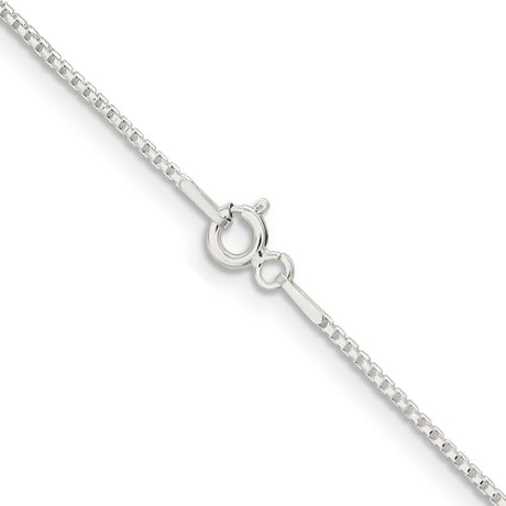 925 White Gold 1.1 mm Box Chain Necklace, Polished alternate angle