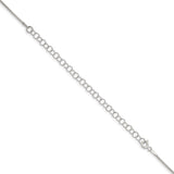 925 White Gold 1.1 mm Box Chain Necklace, Polished detail view