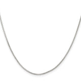 925 White Gold 1.1 mm Box Chain Necklace, Polished
