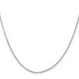 925 White Gold 1.1 mm Box Chain Necklace, Polished